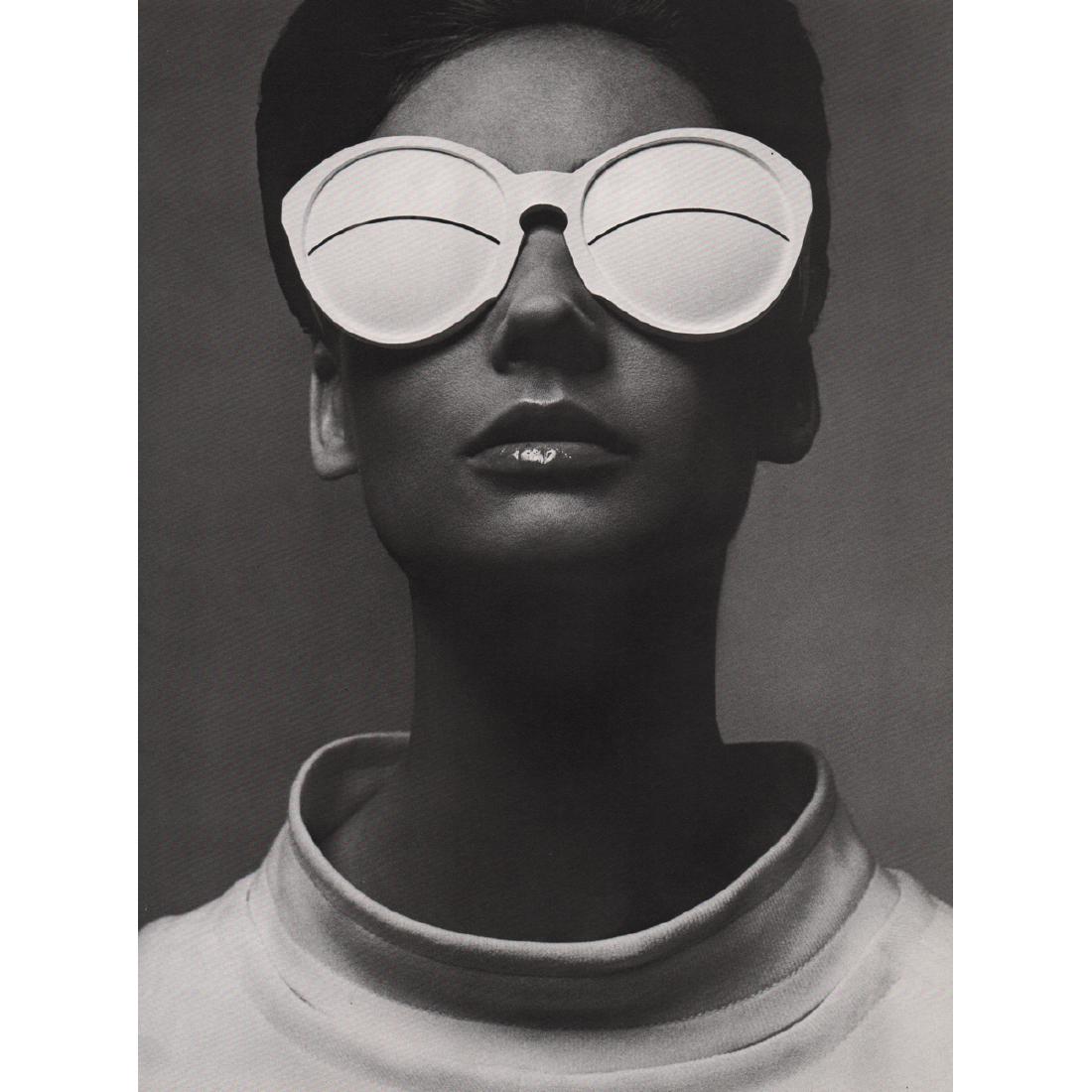 RICHARD AVEDON - Simone, Paris 1965: Artist: RICHARD AVEDON Print Title: Sunglasses, Paris 1965 Medium: Sheet-Fed Gravure Printing Date: 1970's Printed in USA Image Size approx: 10 x 13 inches Richard Avedon (1923-2004) was an American f