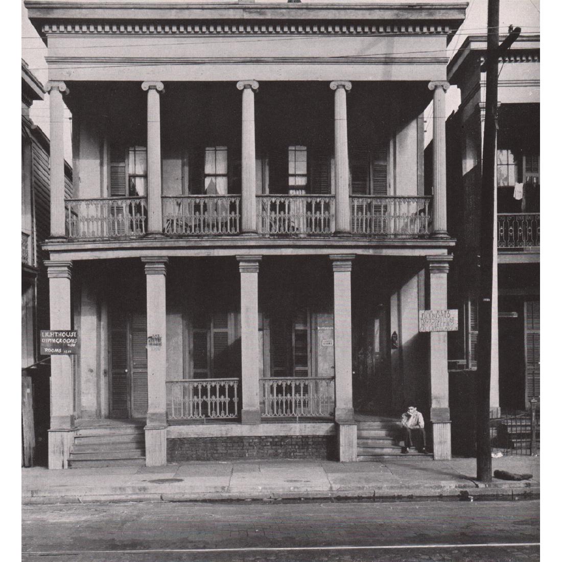 WALKER EVANS - Boarding House, New Orleans: Artist: WALKER EVANS Print Title: Boarding House, New Orleans 1935 Medium: Photo-engraving Printing Date: 1930's Printed in the USA Image Size: 6.5 X 7 inches Walker Evans (1903-1975) was an American