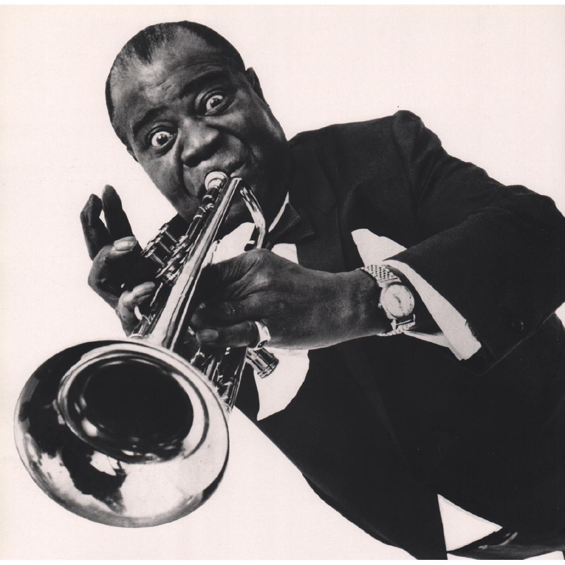 PHILIPPE HALSMAN - Louis Armstrong: Artist: PHILIPPE HALSMAN Print Title: Louis Armstrong Medium: Sheet-Fed Gravure Printed in 1970's Printed in Italy Image Size approx: 10 x 10 inches Philippe Halsman (1906-1979) was an American portra