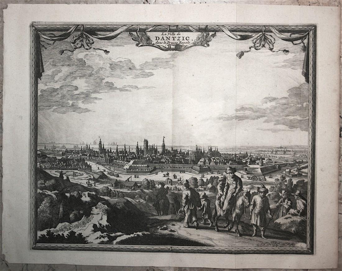 La ville de Dantzic dans la Prusse Royale: Reserve Reduced! Title: La ville de Dantzic dans la Prusse Royale Date/Period: 1727 Materials: paper Dimensions: 22 x 27 cm (on sheet 25 x 32 cm) Decorative view of Danzig. This well executed engravin