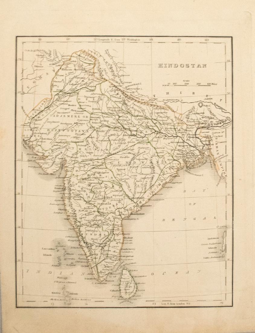 1835 Bradford Map of India and Sri Lanka -- Hindostan (1 of 1)