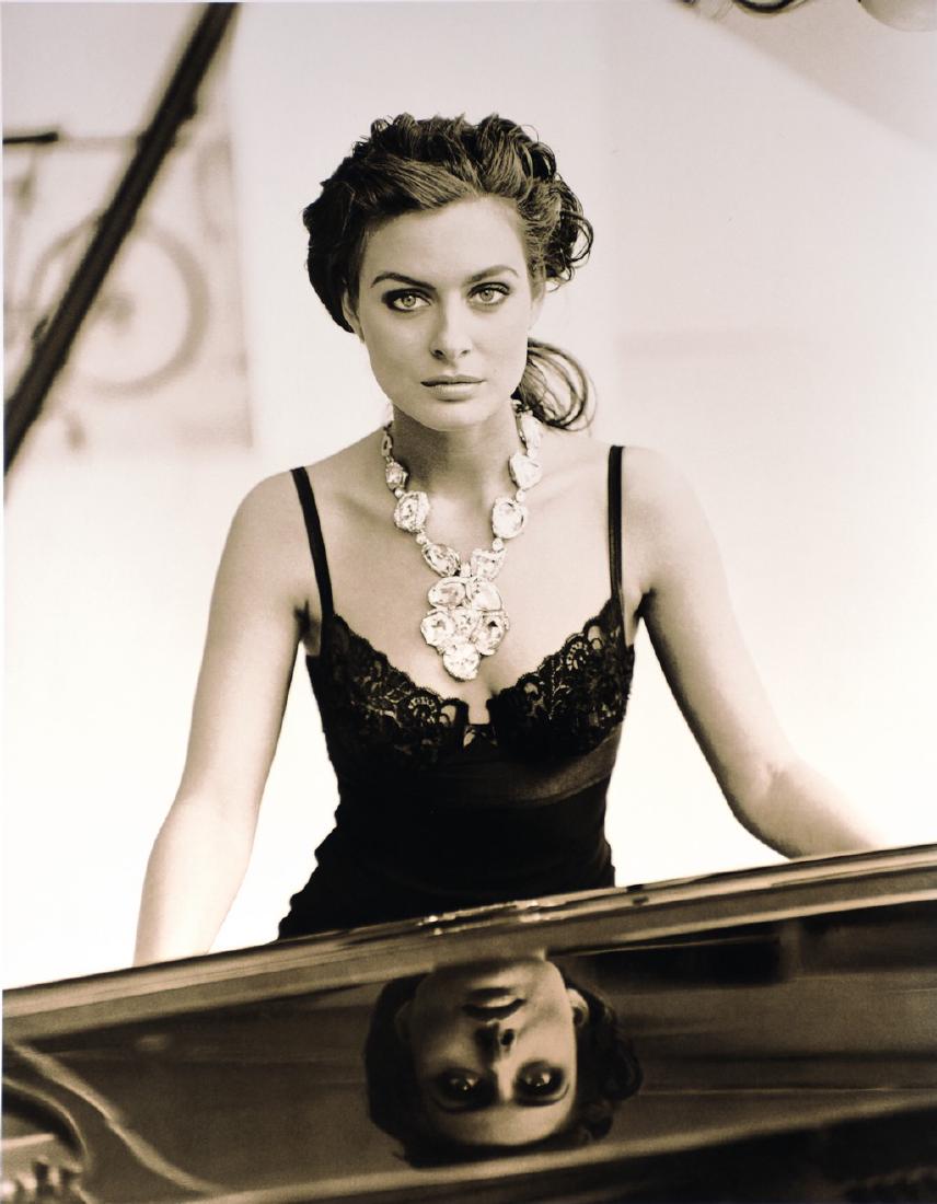 ARTHUR ELGORT - YSL, Capucine Puerari, Vogue 1991: Artist: Arthur Elgort Title: YSL, Capucine Puerari, Vogue 1991 Date Printed: 1999 Medium: Photolithograph Scheufelen 250 g/m2 Printer Location: Printed in Berlin 1999 -Vogue Lumited Edition Mount Size