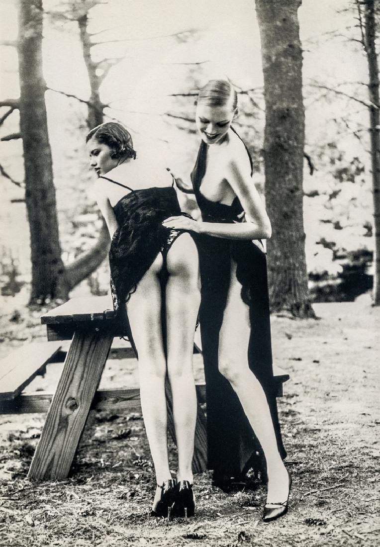 ELLEN VON UNWERTH - Just Checking, Long Island, 1997: Artist: Von Unwerth, Ellen Title: Just Checking, Long Island, 1997 Medium: Photo Litho, 1998, Italy Dimensions: 5.75x8.15 Heat Wax Mounted on 11x14" Conservation Board Ellen Von Unwerth is a German bo