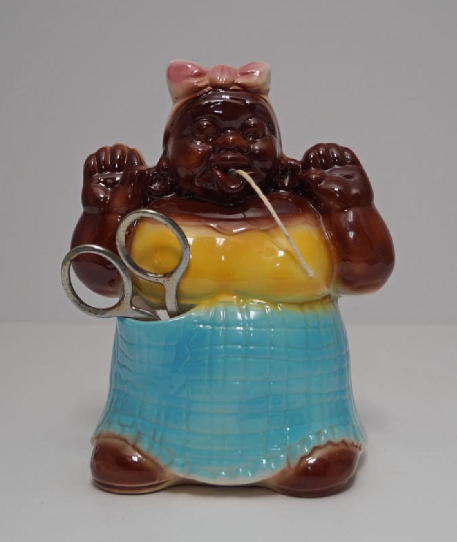 Black Americana Mammy Ceramic String Holder