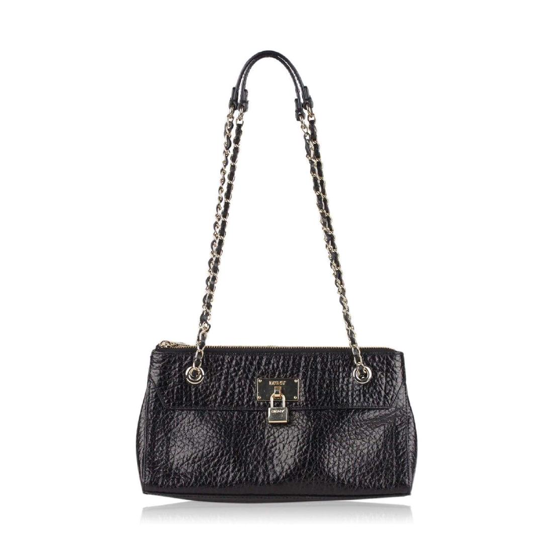 Donna Karan DKNY Grained Leather Shoulder Bag: MATERIAL: Leather COLOR: Black MODEL: Shoulder Bag GENDER: Women SIZE: Small Condition CONDITION DETAILS: A :EXCELLENT CONDITION - Used once or twice. Looks mint. Imperceptible signs of wear Measureme