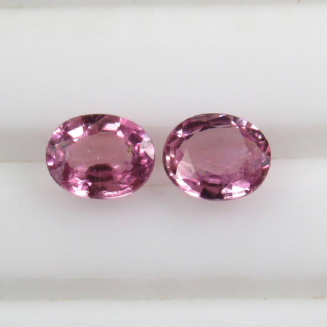 0.86 Ct Genuine Ceylon Pink Sapphire Matching Oval Pair (1 of 2)