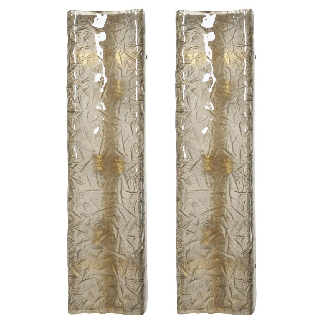 Set of 2 Italian Murano Smoky Glass Sconces (1 of 1)