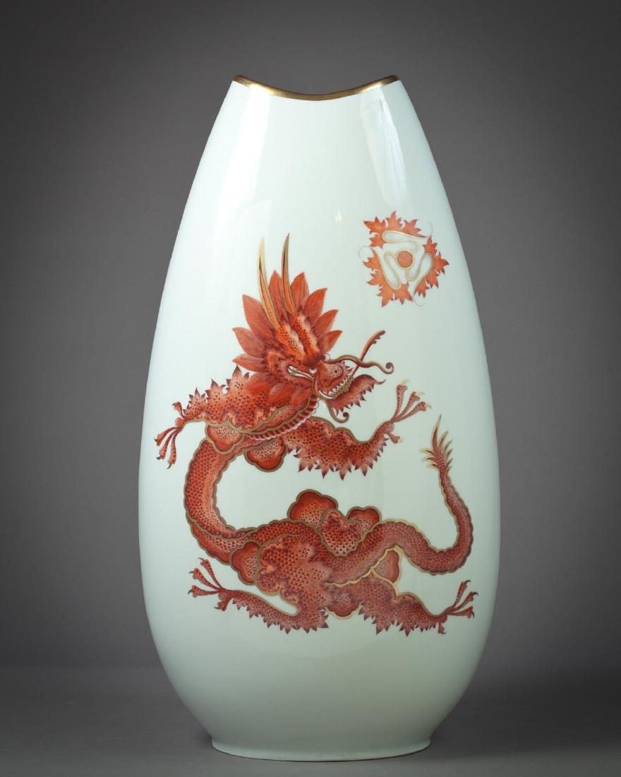 Antique Large German Porcelain Dragon Vase, Rosenthal,