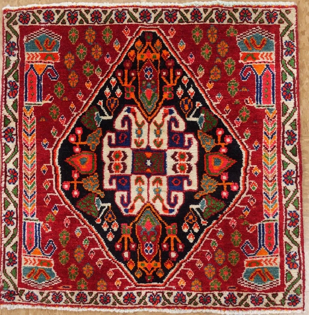 PERSIAN QASHQAI Tribal Hand Knotted Wool Red Navy HORSE (1 of 5)