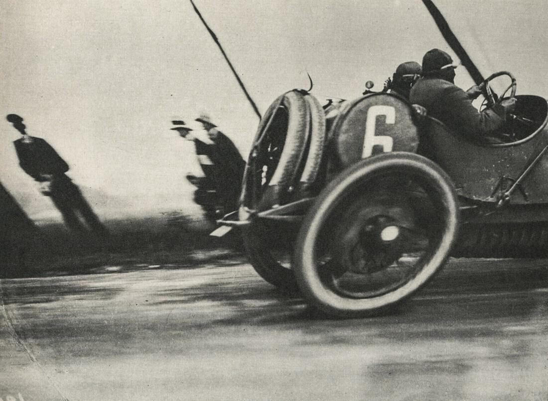 JACQUES HENRI LARTIGUE - Grand Prix, 1912: Artist: Lartigue, Jacques Henri Title: Grand Prix, Automobile Club of France, 1912 Medium: Sheet Fed Gravure, 1964, Netherlands Dimensions: 7x5.1" Heat Wax Mounted on 8.5x11" Conservation Board Jacque
