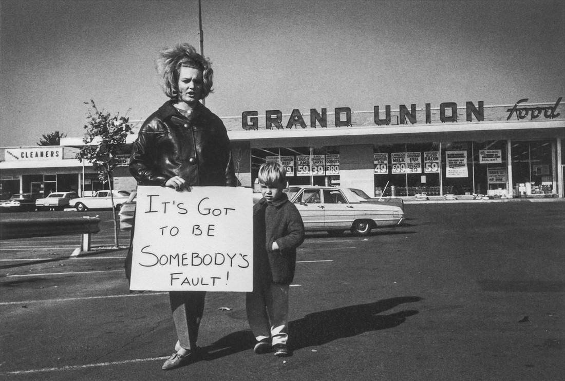 STEVE SCHAPIRO - Supermarket Pickets, New Jersey, 1963: Artist: Schapiro, Steve Title: Supermarket Pickets, New Jersey, 1963 Medium: Photo Litho, 2000, Italy Dimensions: 7x4.7" Heat Wax Mounted on 8.5x11" Conservation Board Steve Schapiro (1934) is an Amer