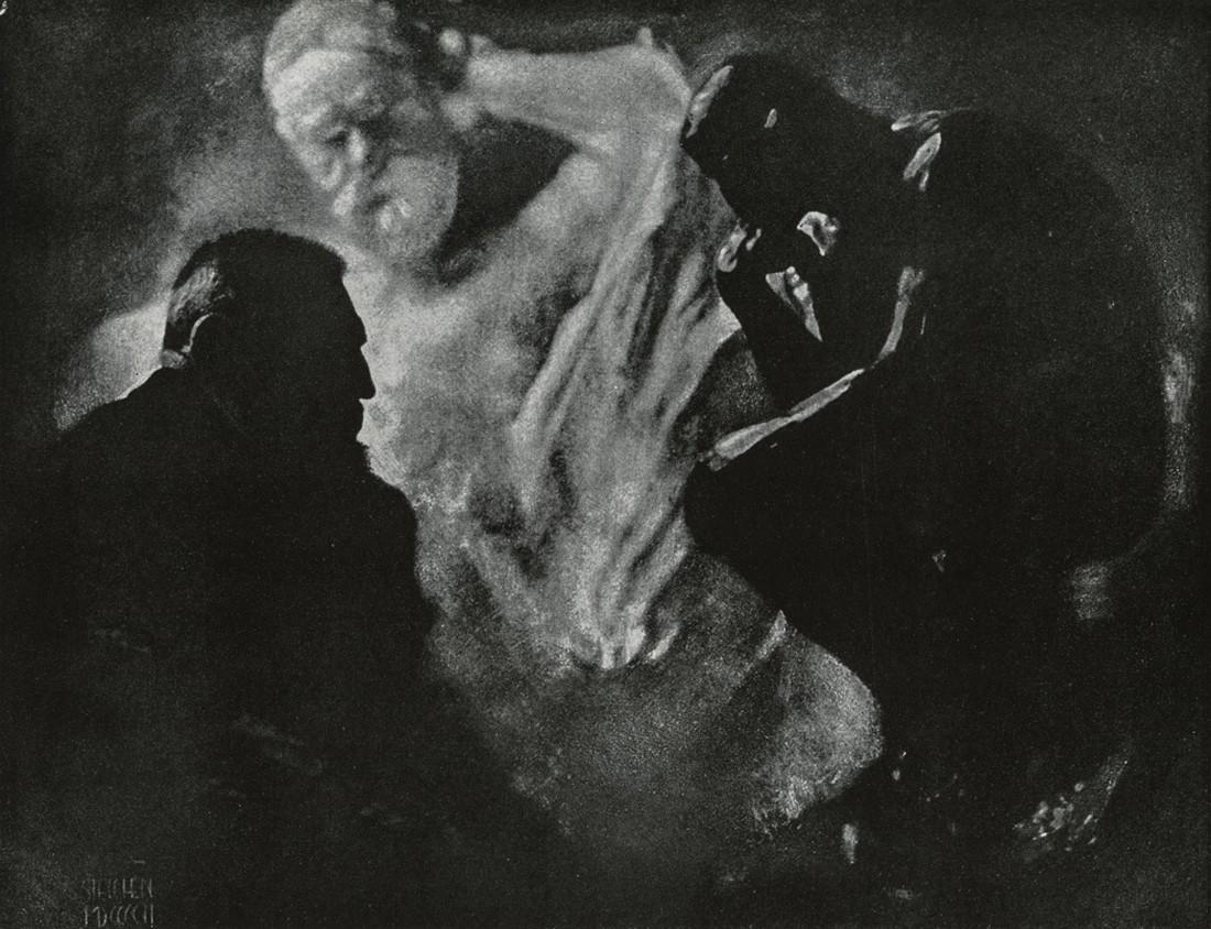 EDWARD STEICHEN - Rodin, The Thinker, 1902: Artist: Steichen, Edward Title: Rodin, The Thinker, 1902 Medium: Photo Litho, 1989, USA Dimensions: 6.9x5.3" Heat Wax Mounted on 8.5x11" Conservation Board Edward Steichen was born in Luxembourg but i