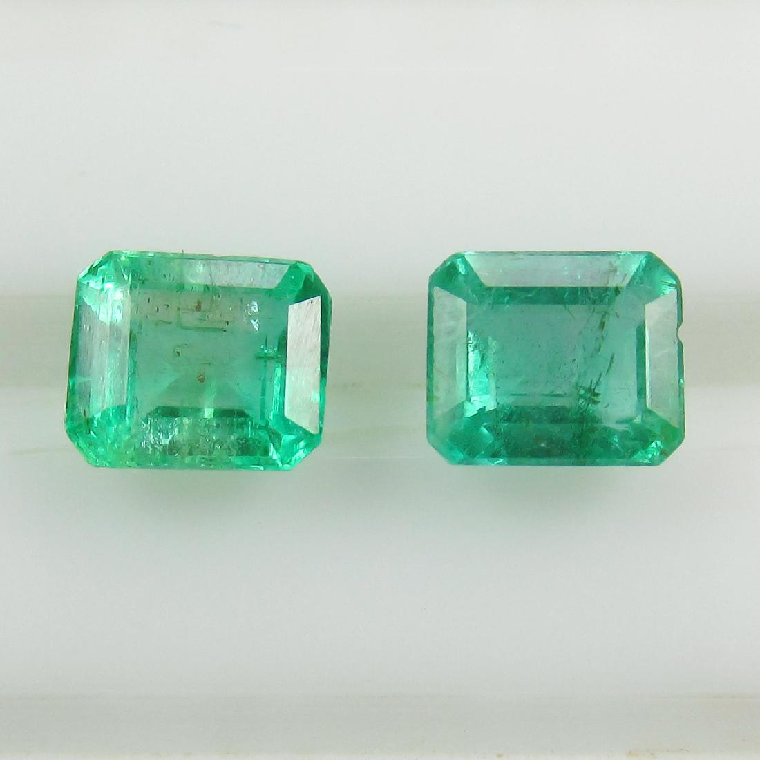 0.83 Ct Genuine 2 Zambian Emerald Octagon cut (1 of 2)