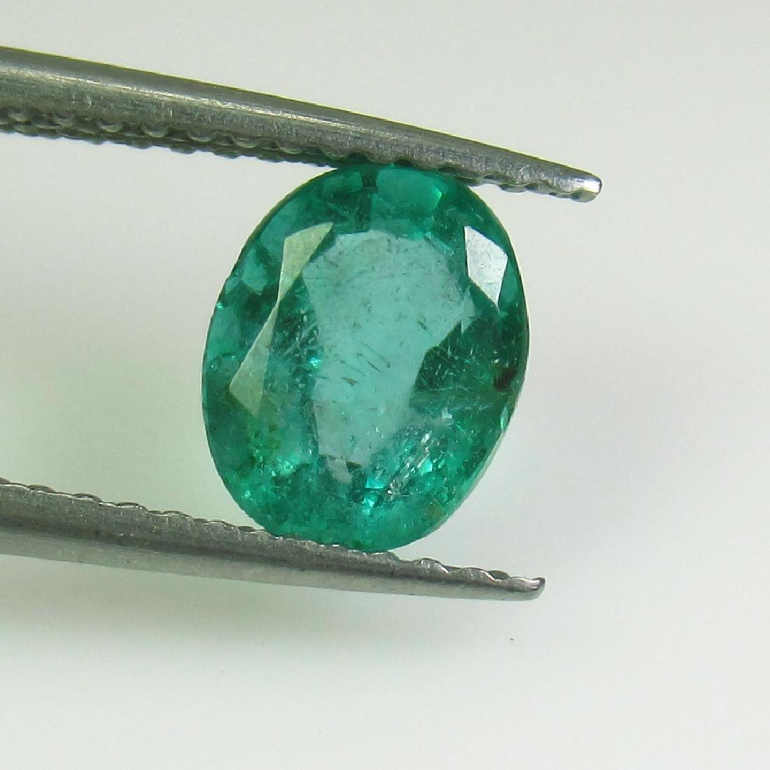1.11 Ct Genuine Zambian Emerald 7.5X6 mm Oval Cut (1 of 2)