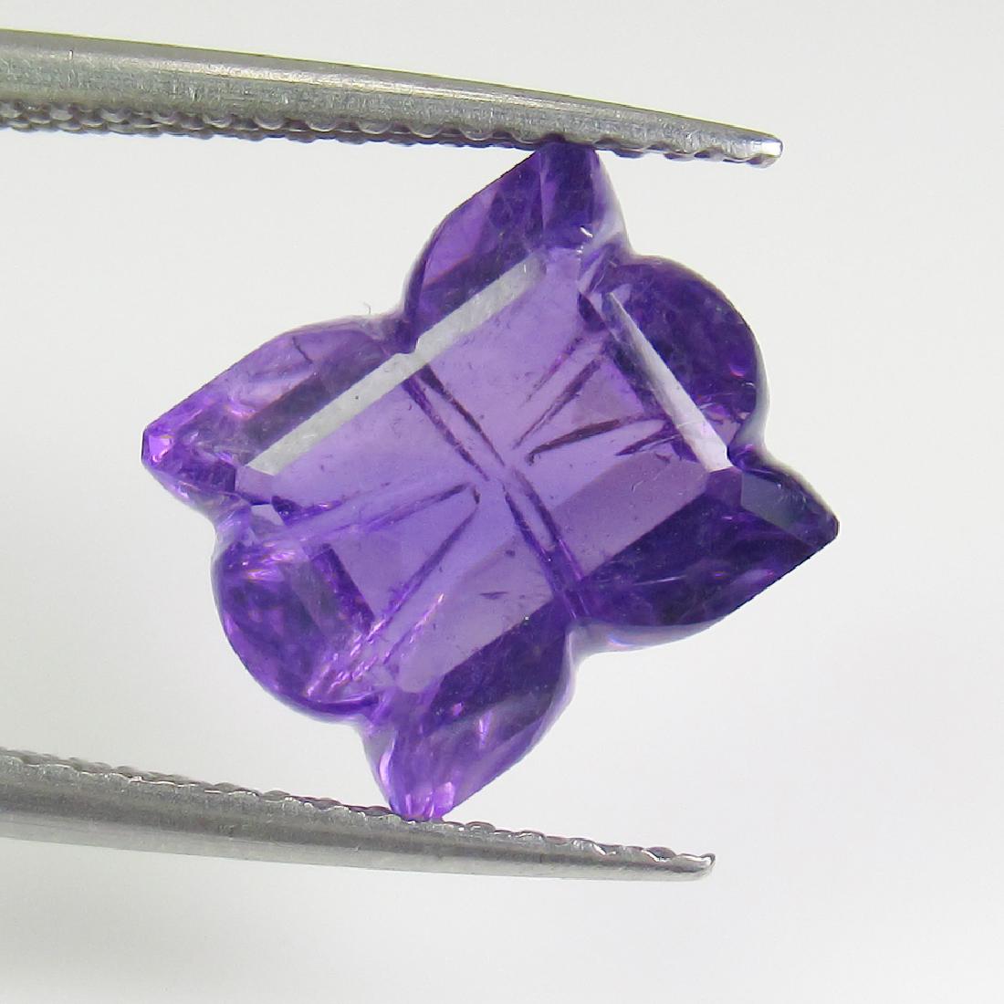 3.44 Ctw Natural Purple Amethyst 10X8 mm Fancy Cut (1 of 2)