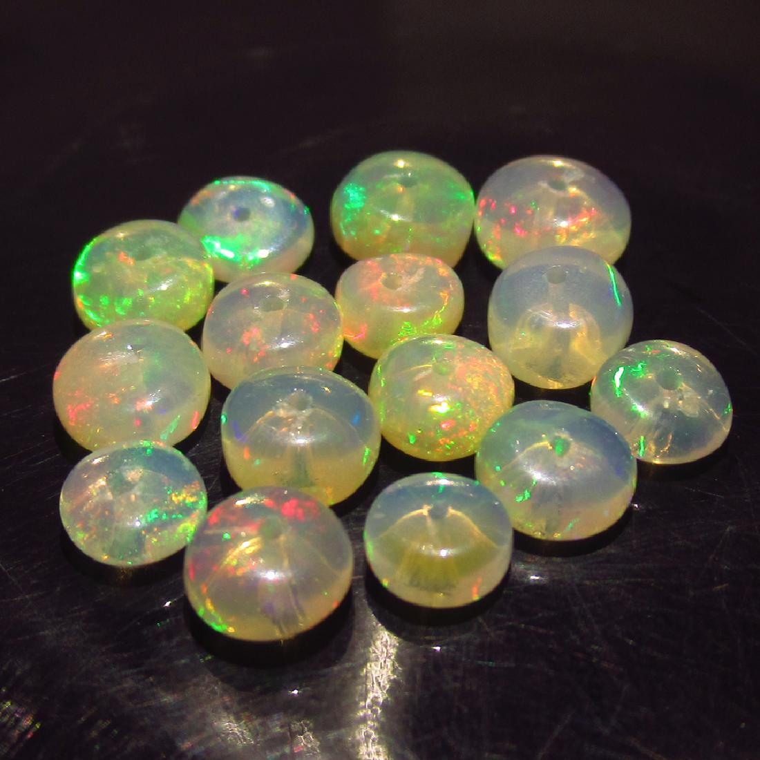 6.74 Ctw Natural 15 Drilled Round Opal Beads (1 of 3)