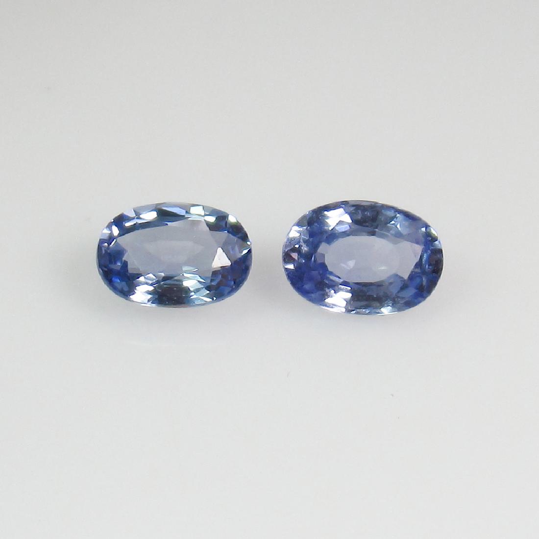 0.80 Ctw Natural Ceylon Blue Sapphire 5X3.5 mm Matching (1 of 2)