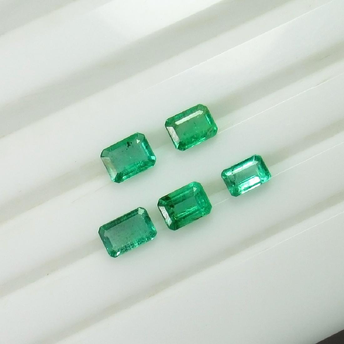 1.58 Ct Genuine 4 Zambian Emerald Octagon Set (1 of 2)