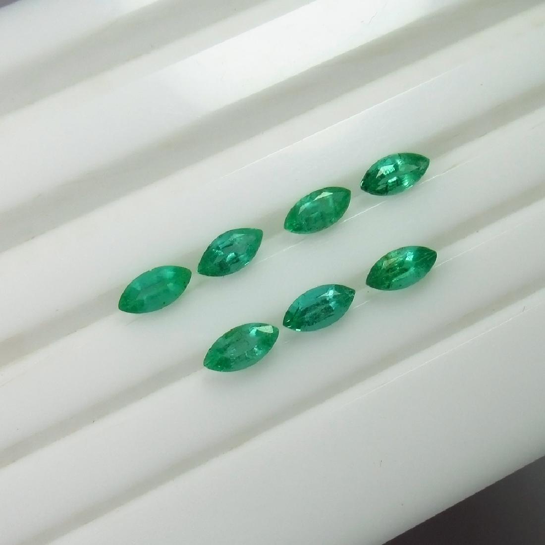 1.92 Ct Genuine 7 Zambian Emerald Marquise Matching Set (1 of 2)