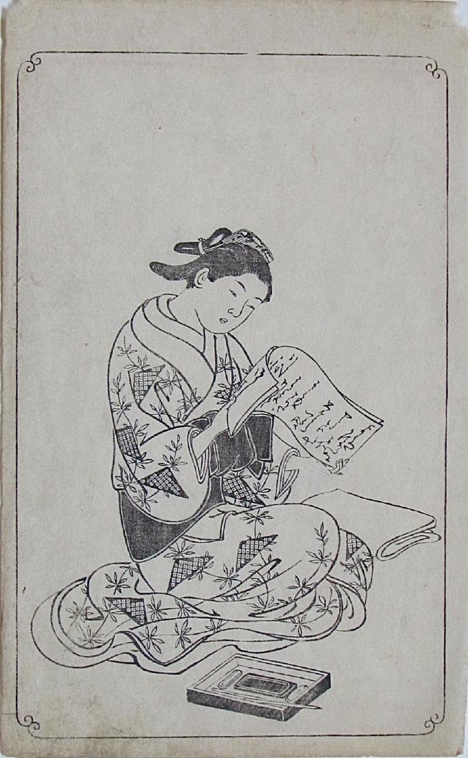 Nishikawa SUKENOBU (1671-1751) Woodblock A woman (1 of 1)