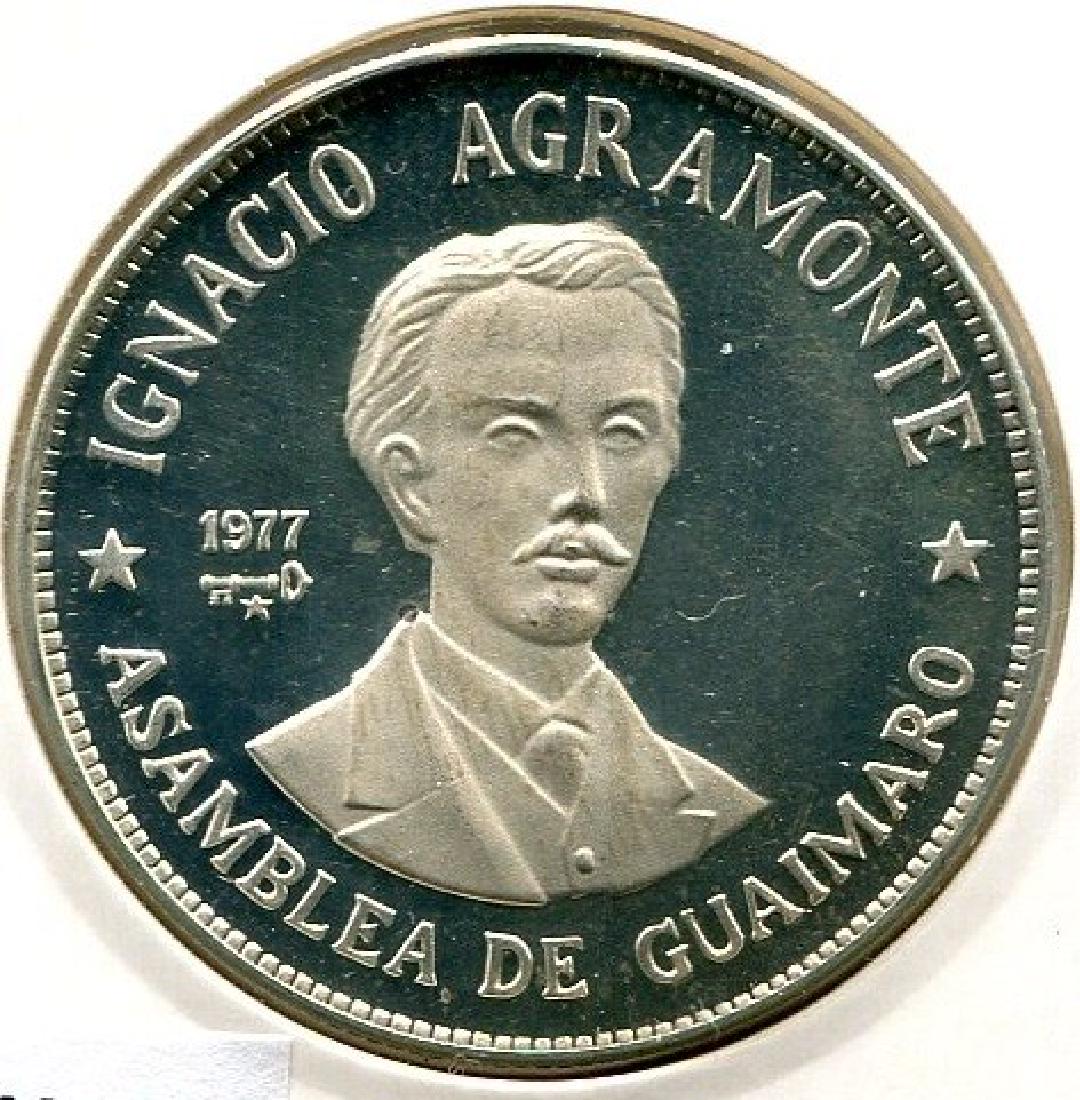 1977 CUBA 20 Pesos IGNACIO AGRAMONTE PROOF: 1977 CUBA 20 Pesos IGNACIO AGRAMONTE PROOF 1977 Silver Ag .925 Mintage: 25.000 Weight: 26 gr. Diameter : 39 mm Ref.: KM# 38 ( AMC Catalog ID : CU1134.97 ) PROOF Reserve: $37.00 Shipping: Domestic: Fla