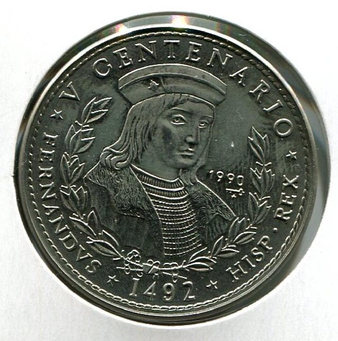 1990 CUBA 1 Peso KING FERDINAND OF SPAIN UNC Mintage:: 1990 CUBA 1 Peso KING FERDINAND OF SPAIN UNC Mintage: 3.000 1990 Copper-Nickel Mintage: 3.000 Diameter : 30 mm Ref.: KM# 306 ( AMC Catalog ID : CU1014.18 ) UNC Reserve: $7.00 Shipping: Domestic: Flat-