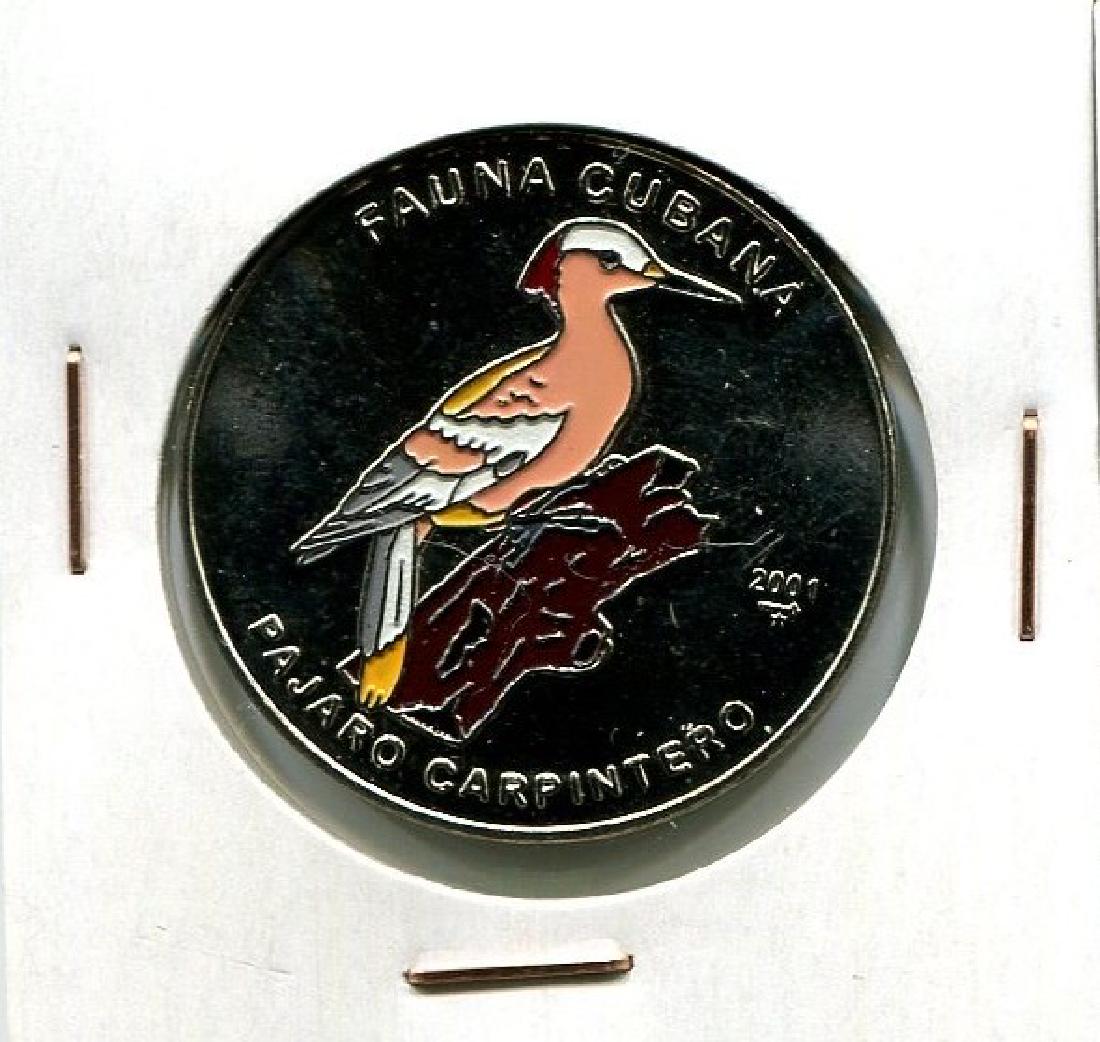 2001 CUBA 1 Peso CARPENTER BIRD UNC Colored (1 of 2)