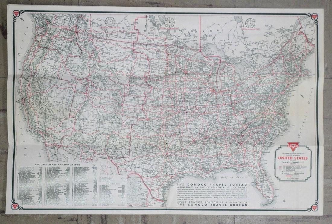 Conoco Red Triangle-Symbol of Service Official Road Map