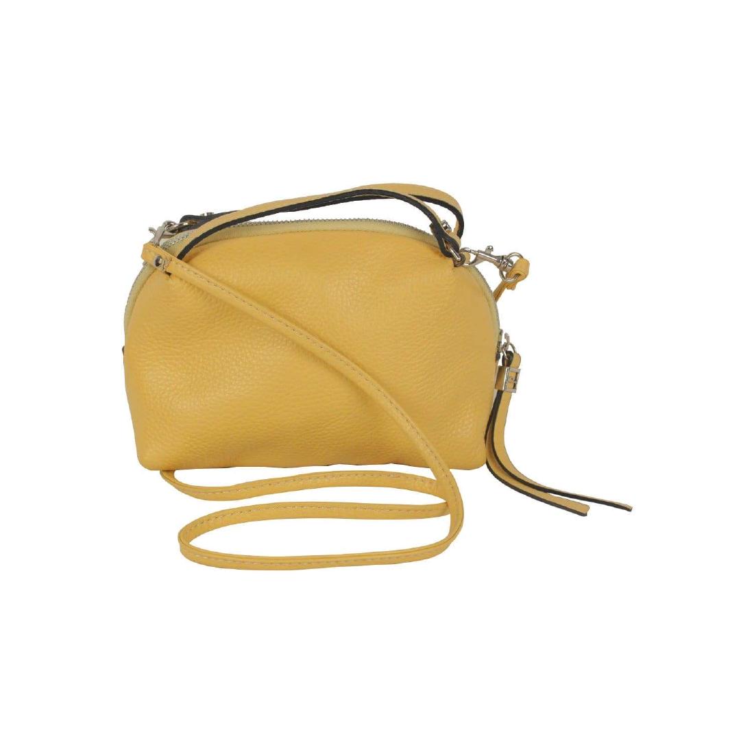 GIANNI CHIARINI Yellow Pebbled Leather Small MESSENGER (1 of 9)