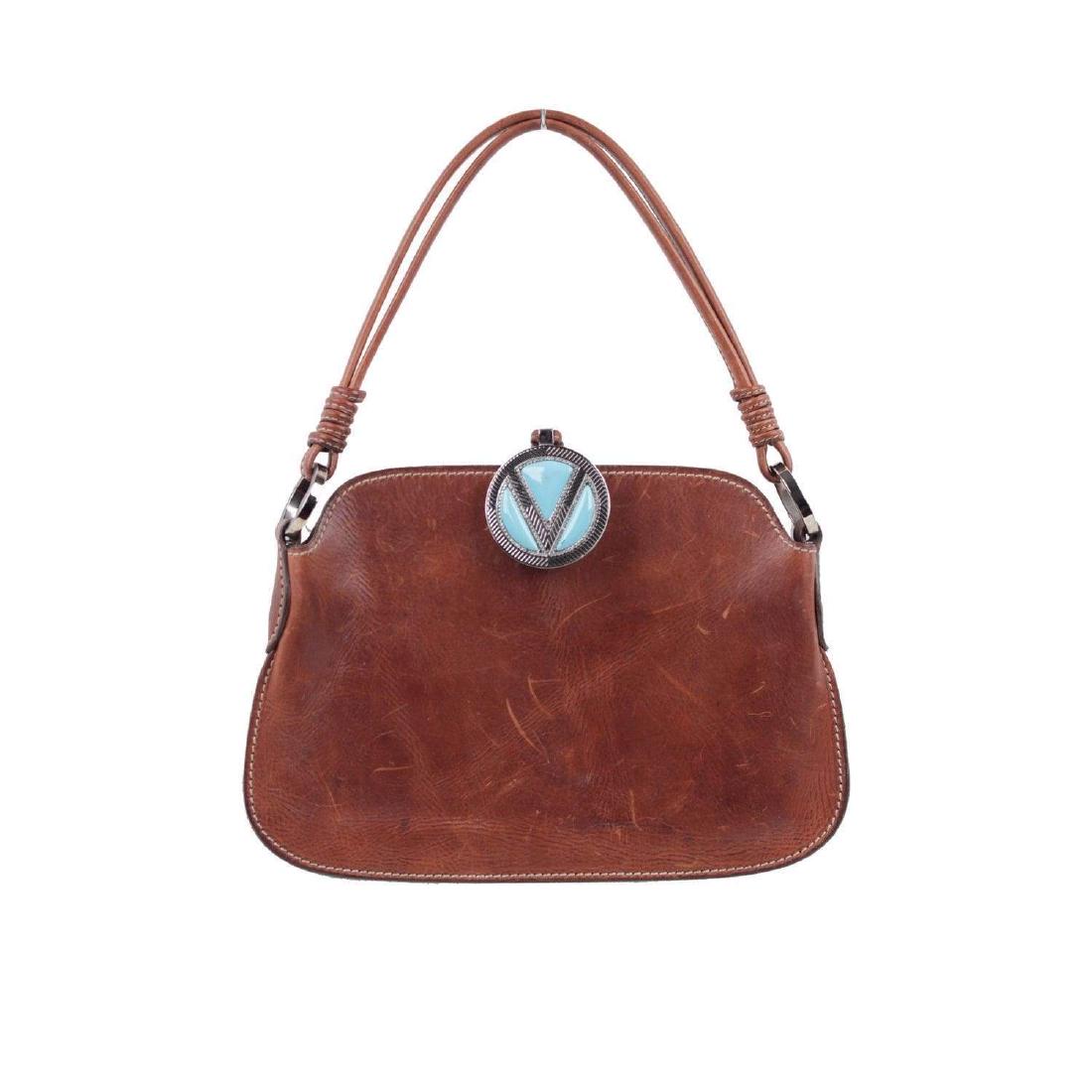 VALENTINO GARAVANI Brown Leather TOTE HANDBAG Flat Bag (1 of 6)