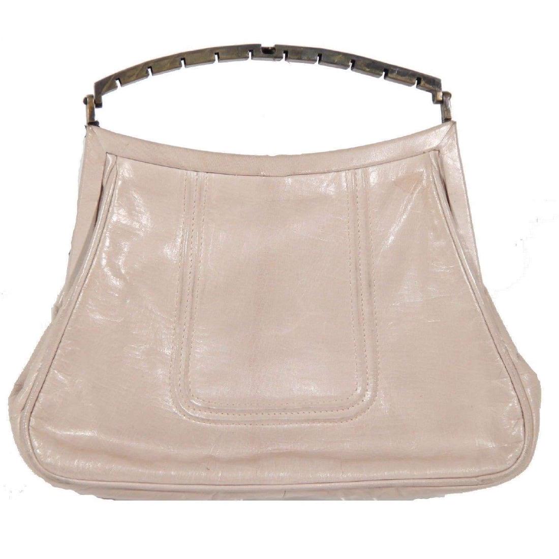 SANDRO CORTI VINTAGE Beige Leather HANDBAG Bag PURSE (1 of 8)