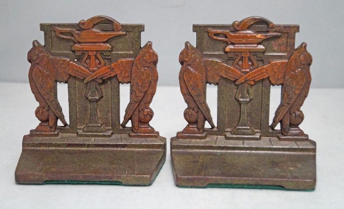 Owls w/ Lamp of Learning Cast Iron Bookends (1 of 4)