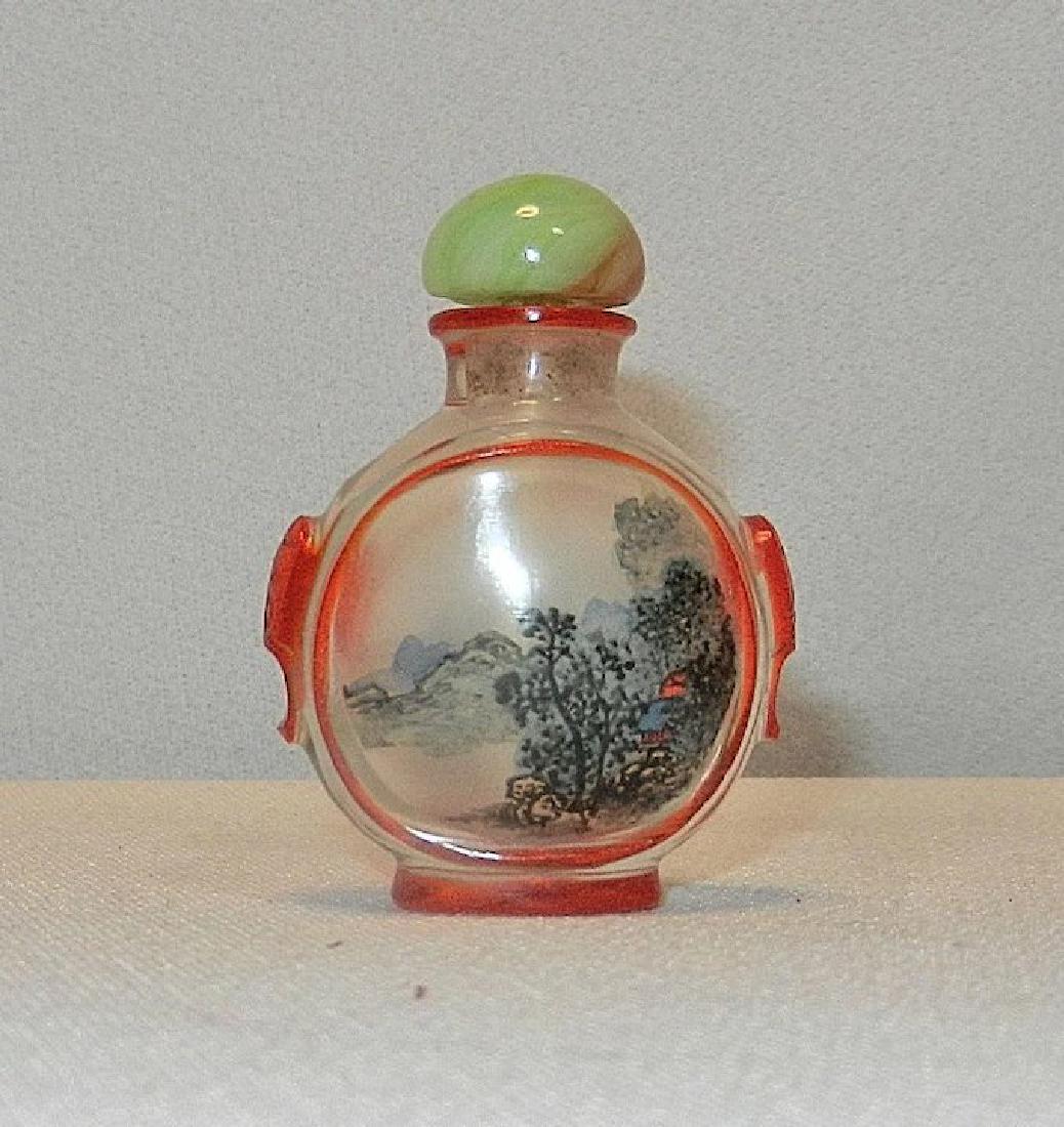 Vintage Inside Painted Oriental Snuff Bottle with (1 of 5)