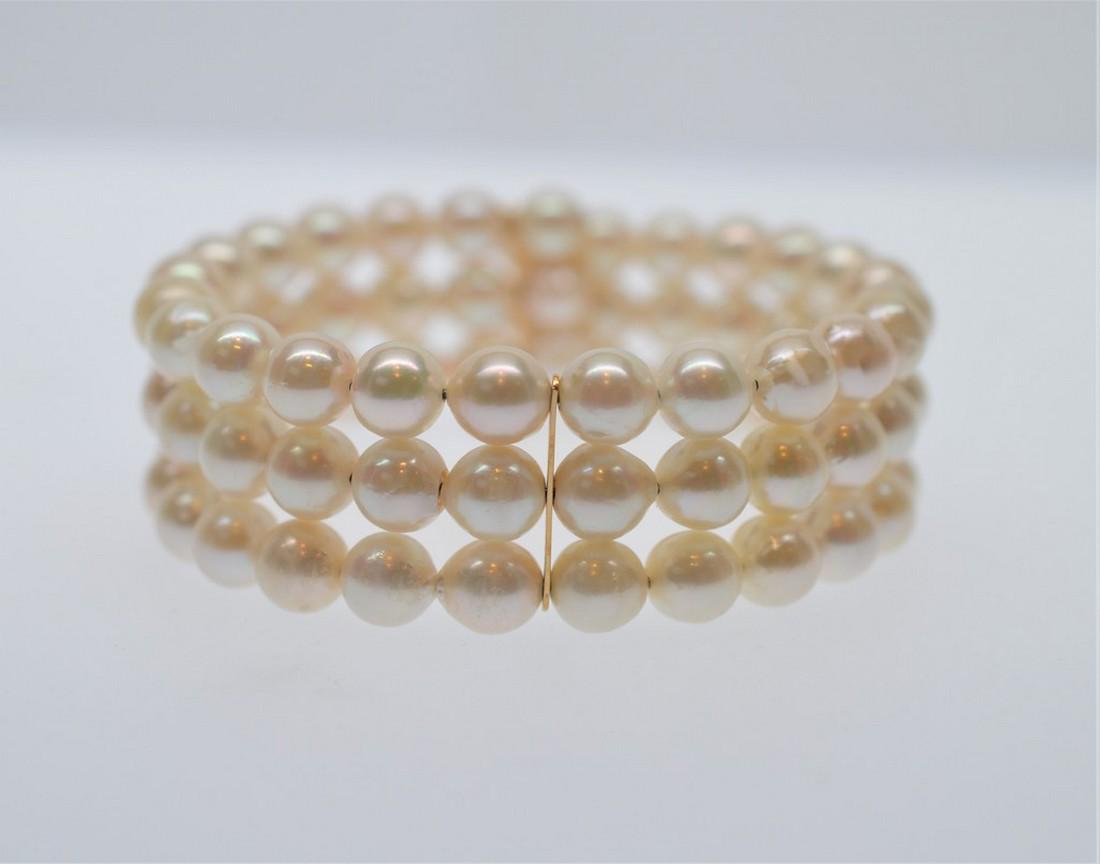 Akoya Pearl Adjustable Triple Row Cuff Bracelet with (1 of 2)