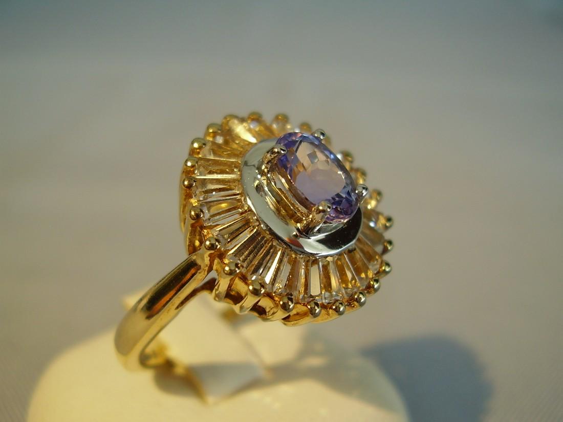 Ring with Tanzanite and white Topazes (1 of 7)