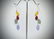 Sterling Silver Multicolored Opaque Earrings w Yellow