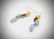 Sterling Silver Multicolored Opaque Earrings w Yellow - 2
