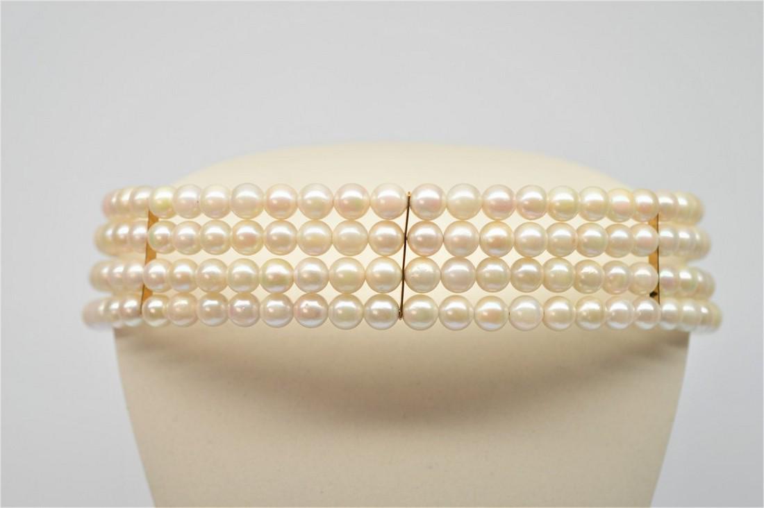 Multi-Strand Genuine Akoya Pearl Choker Necklace with (1 of 3)