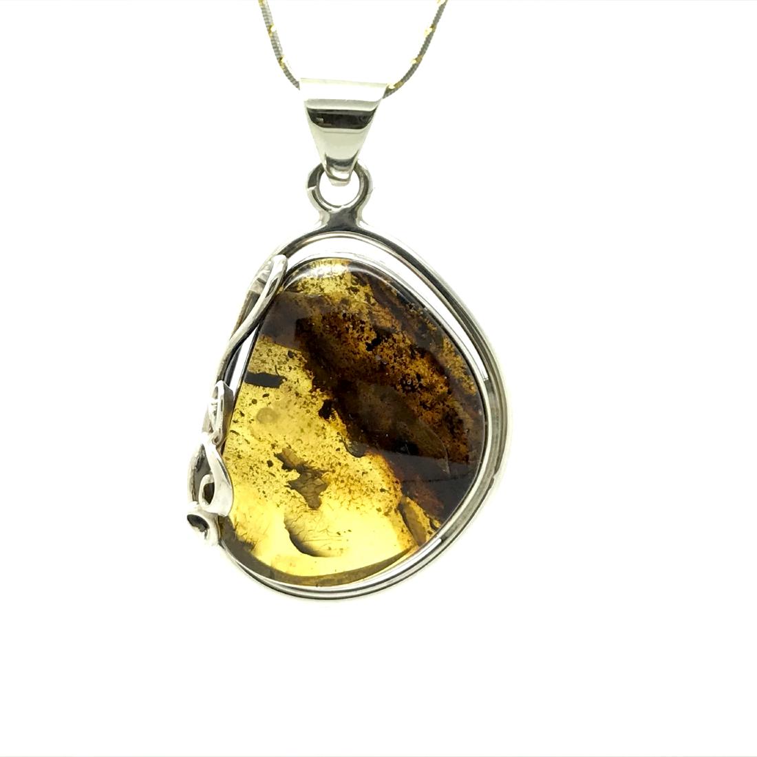 Pendant 925 silver Baltic amber 53x34mm (1 of 9)