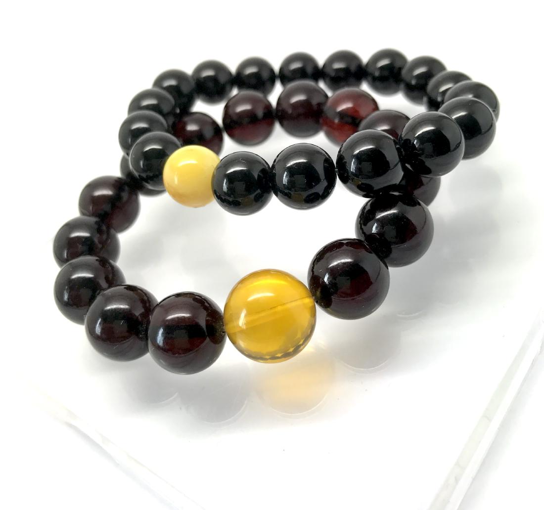 Bracelets 2pcs Baltic amber beads ø10-13mm (1 of 10)