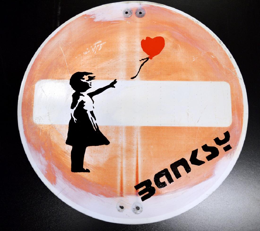 Banksy Metal Road Sign - Girl with Red Heart Balloon (1 of 4)