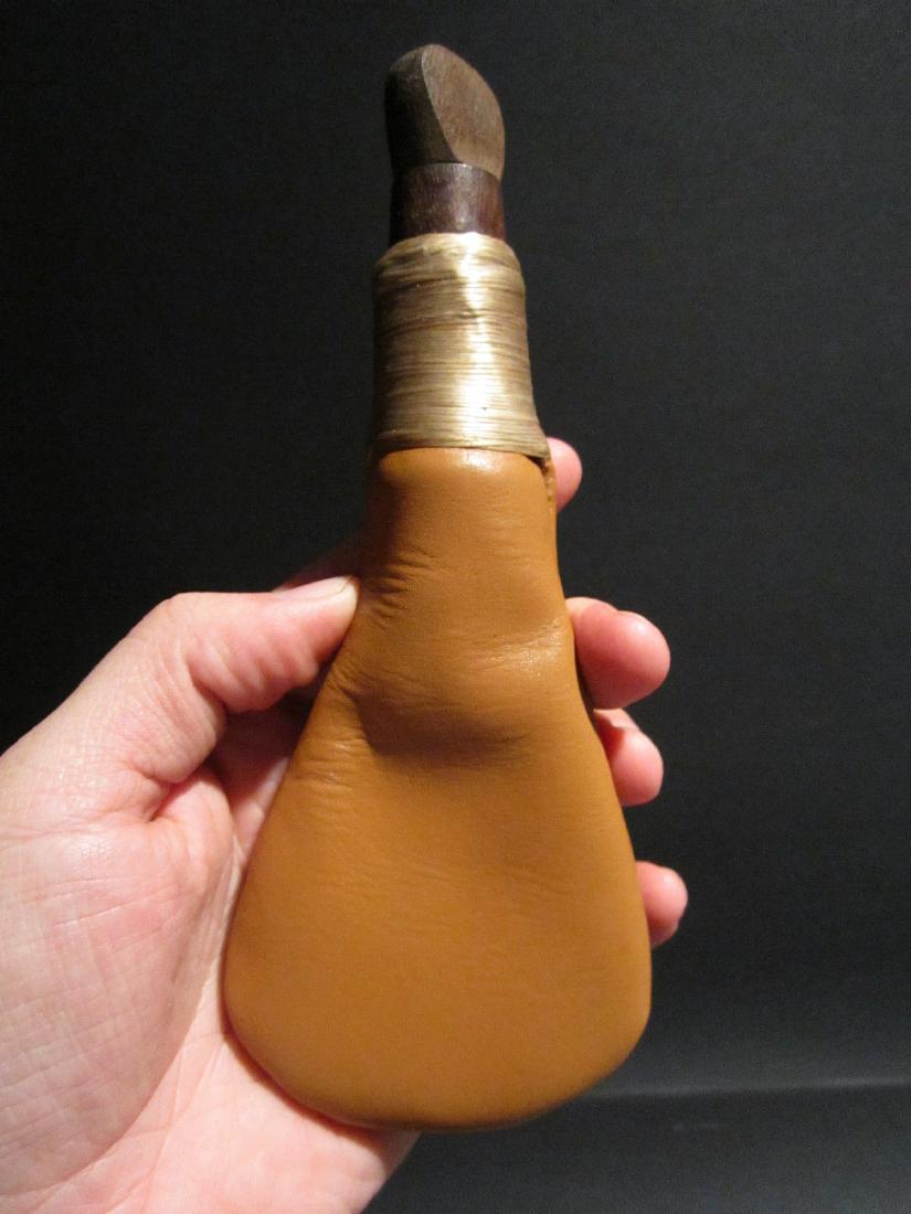 Leather Bullet Musket Ball Bag Wood Wooden Plug (1 of 5)