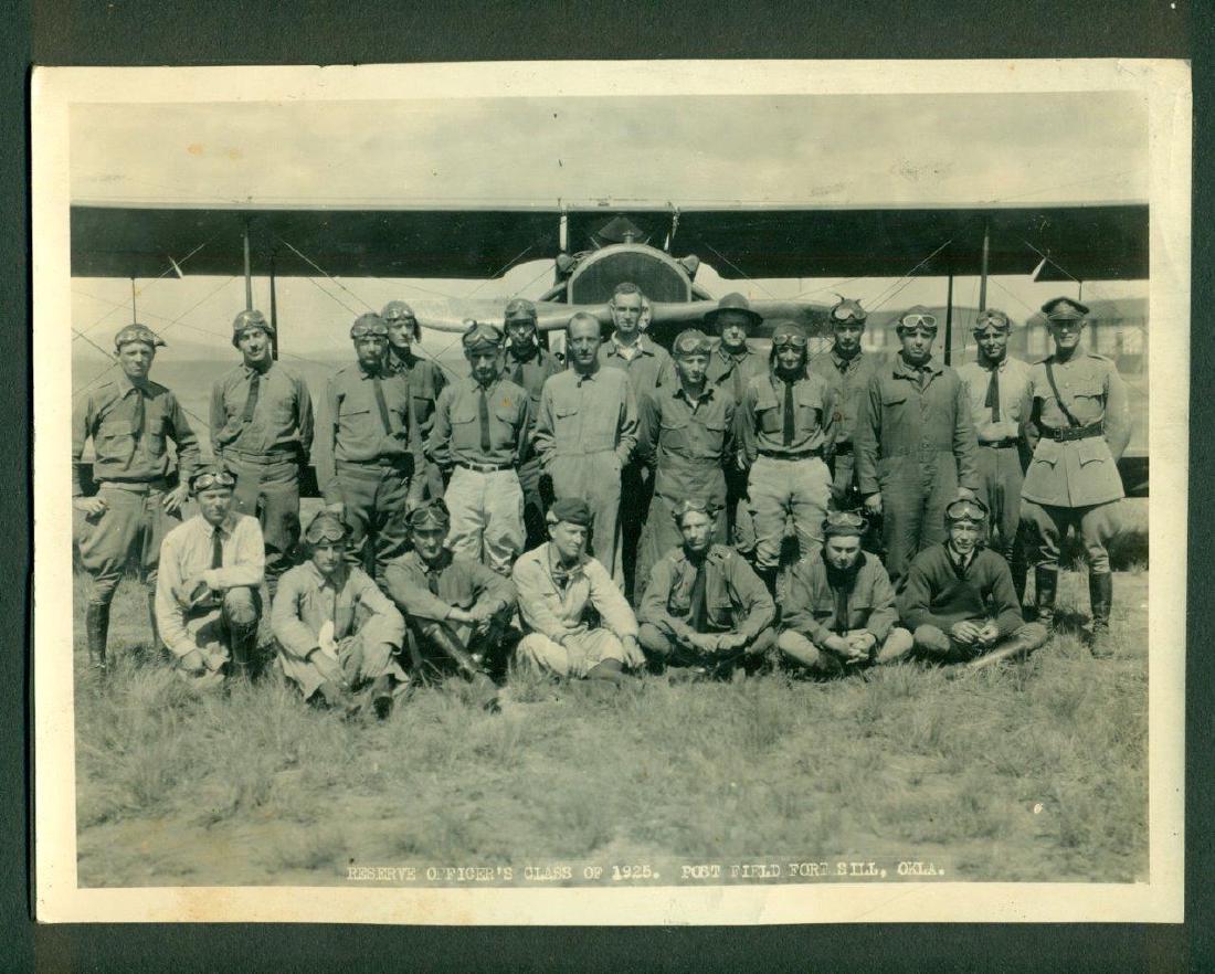 1925 MILITARY AVIATOR s FORT SILL OKLAHOMA RESERVE: 1925 MILITARY AVIATOR s FORT SILL OKLAHOMA RESERVE OFFICER s CLASS w AIRPLANE 1925 MILITARY AVIATOR s FORT SILL OKLAHOMA RESERVE OFFICER s CLASS w AIRPLANE Vintage Photograph of Military Pilots with B