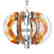 Italian Murano Amber Half Moon Glass Pendant by Mazzega