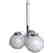 Italian Three White Globes Chandelier by Gino Sarfatti