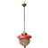 Italian Red and Cream Glass Pendant by Stilnovo