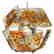 Murano Amber Tiles with Bubbles Pendant by Mazzega