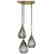 Smoky Murano Three Drop Flush Mount Pendant