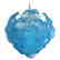 Italian Blue Murano Glass Leaves Chandelier by Mazzega