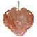 Italian Pink Murano Glass Leaves Chandelier by Mazzega
